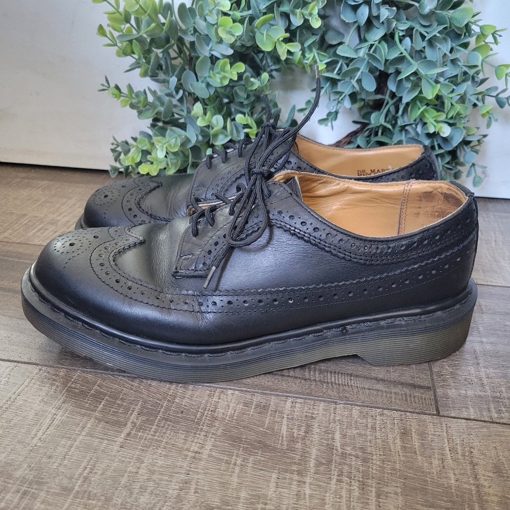 Dr. Martens Black Leather Lace-Up Loafers